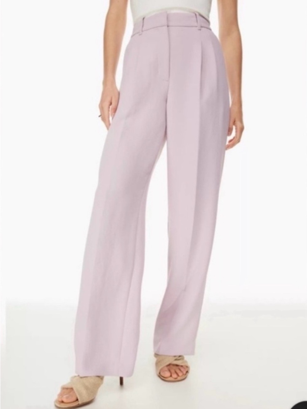 NWT Wilfred Aritzia The Effortless Pant High Rise Wide Leg Womens 10 Lilac Blush
